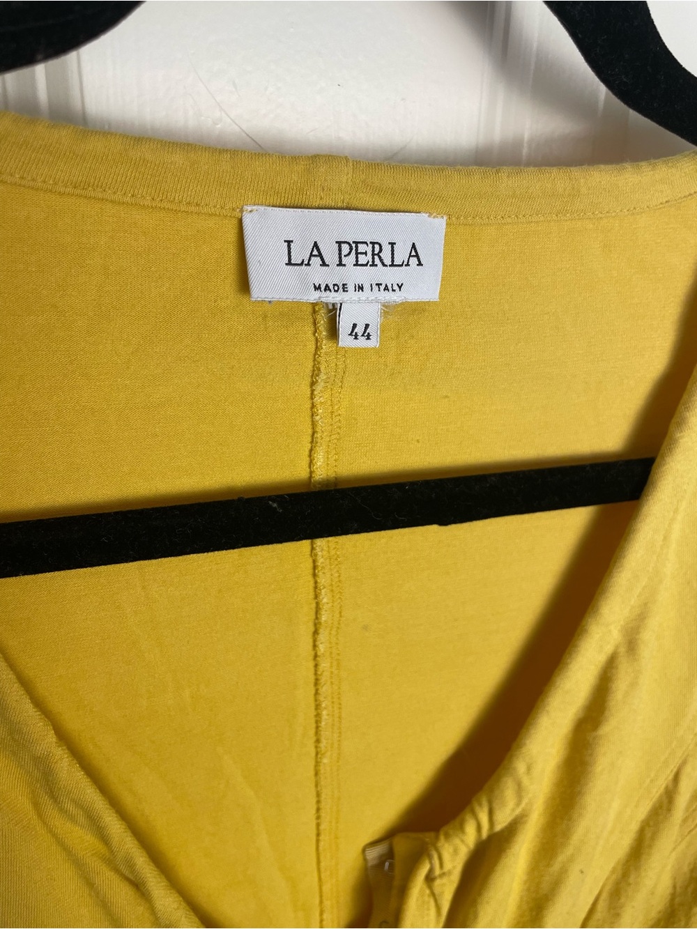 Vintage La Perla Bright Yellow Cotton Top with Center Seam